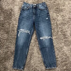 Zara Ankle Jeans in Distressed Blue